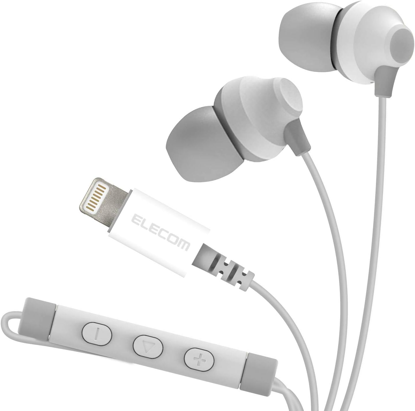 Elecom EHP-LF12CMXWH Lightning Earphones, Iphone 0.4 Inch (10 Mm) Driver, Fast Music, F12C Series, Microphone Included, White