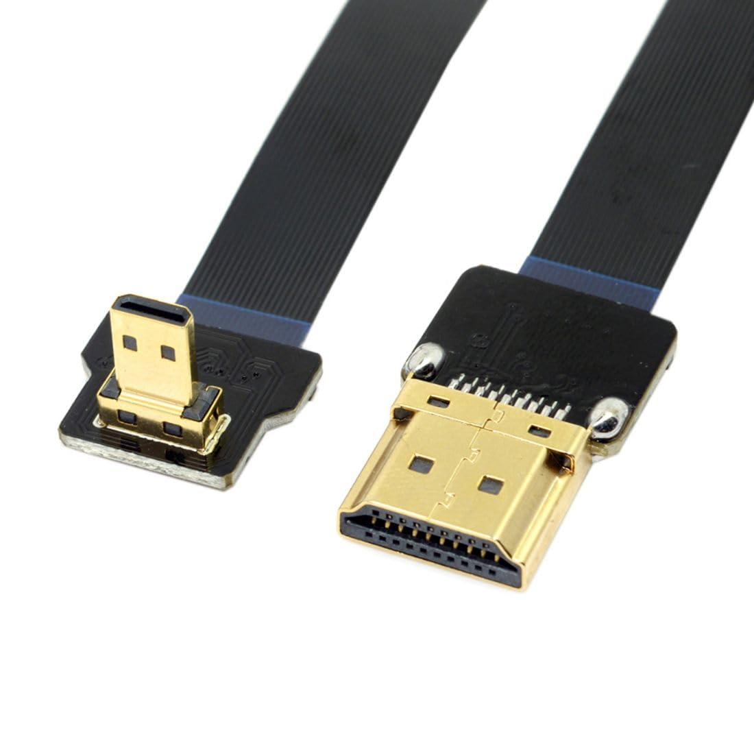 CY 20Cm 90 Degree up Angled FPV Micro HDMI Male to HDMI Male FPC Flat Cable for GOPRO Multicopter Aerial Photography
