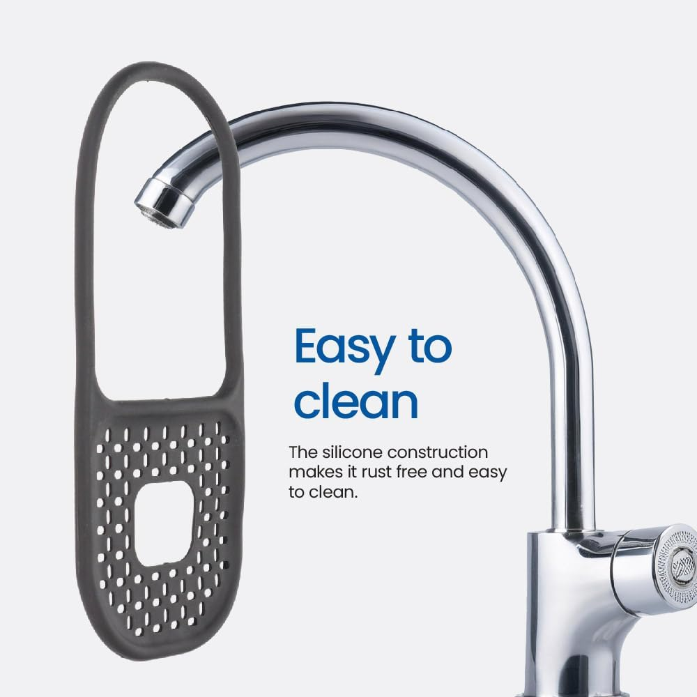 White Magic Adjustable Sink Caddy, Grey &ndash; Flexible Memory Wire Design, Rust-Free Silicone, Holds Sponges & Brushes, Easy to Clean, Compact & Durable for Kitchen Organisation image number 4