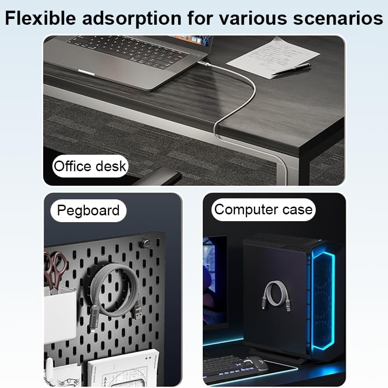 AMITOME 240W 4 in 1 Magnetic Coiled Cable 1.2M,USB A/C to USB C and IP Port Nylon Braided Mfi Certified Fast Charging Cord Compatible with Air 17 16 15 14 Pro/Macbook/Samsung and More-Black image number 3