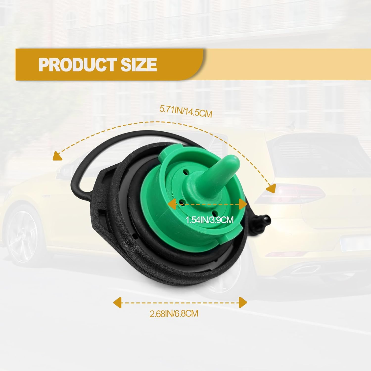 Fuel Tank Cap Gas Cap Compatible with Volkswagen - 2011-2020 VW Jetta, 2015-2020 VW GTI, 2015-2020 VW Golf Retaining Strap Replace 5C0201550T, 5Q0201550L image number 5