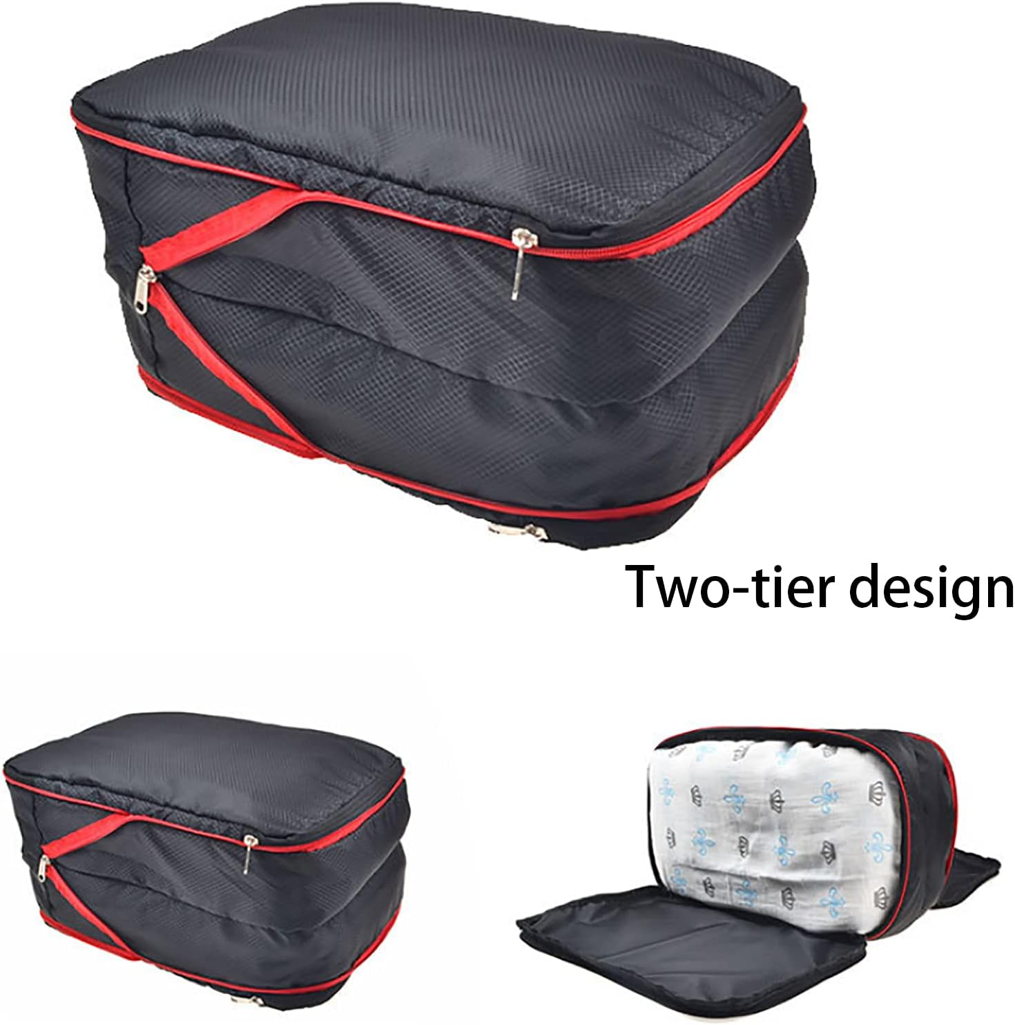 OEIPSMK Packing Cubes Compression Storage Bag Storage Bag Large-Capacity Double-Layer Cmpressible Storage Kit Packing Cubes for Travel,Red