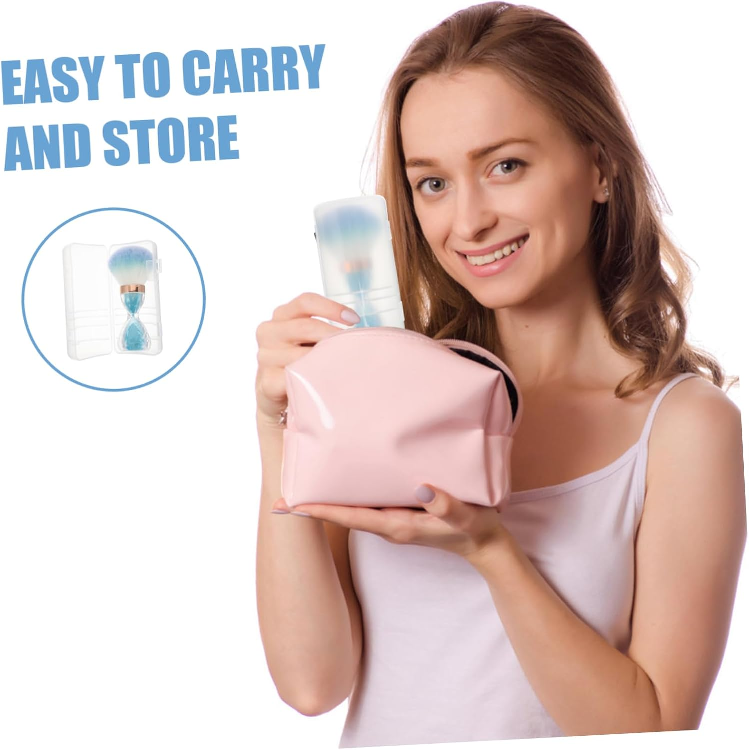 Healeved Nail Art Cleaning Brush Soft Head Dust Collector Brush for Makeup Powder Nail Polish Remover image number 2