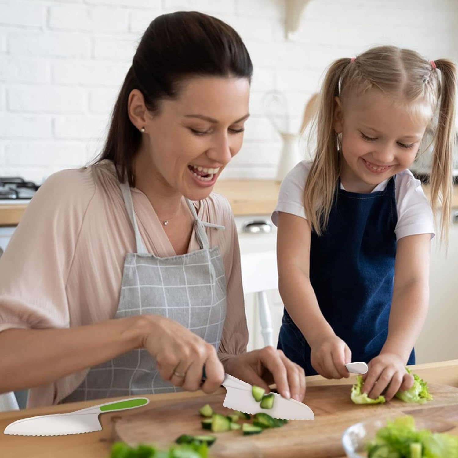 Kids Cooking Cutter Set,7Pcs Kids Kitchen Baking Knife Sets Children'S Cooking Knive,Kids Kitchen Knife,Kid Safety Cook Knives,Kids Safe Knives Set for Cook and Cutting Fruits ﻿ ﻿ image number 6