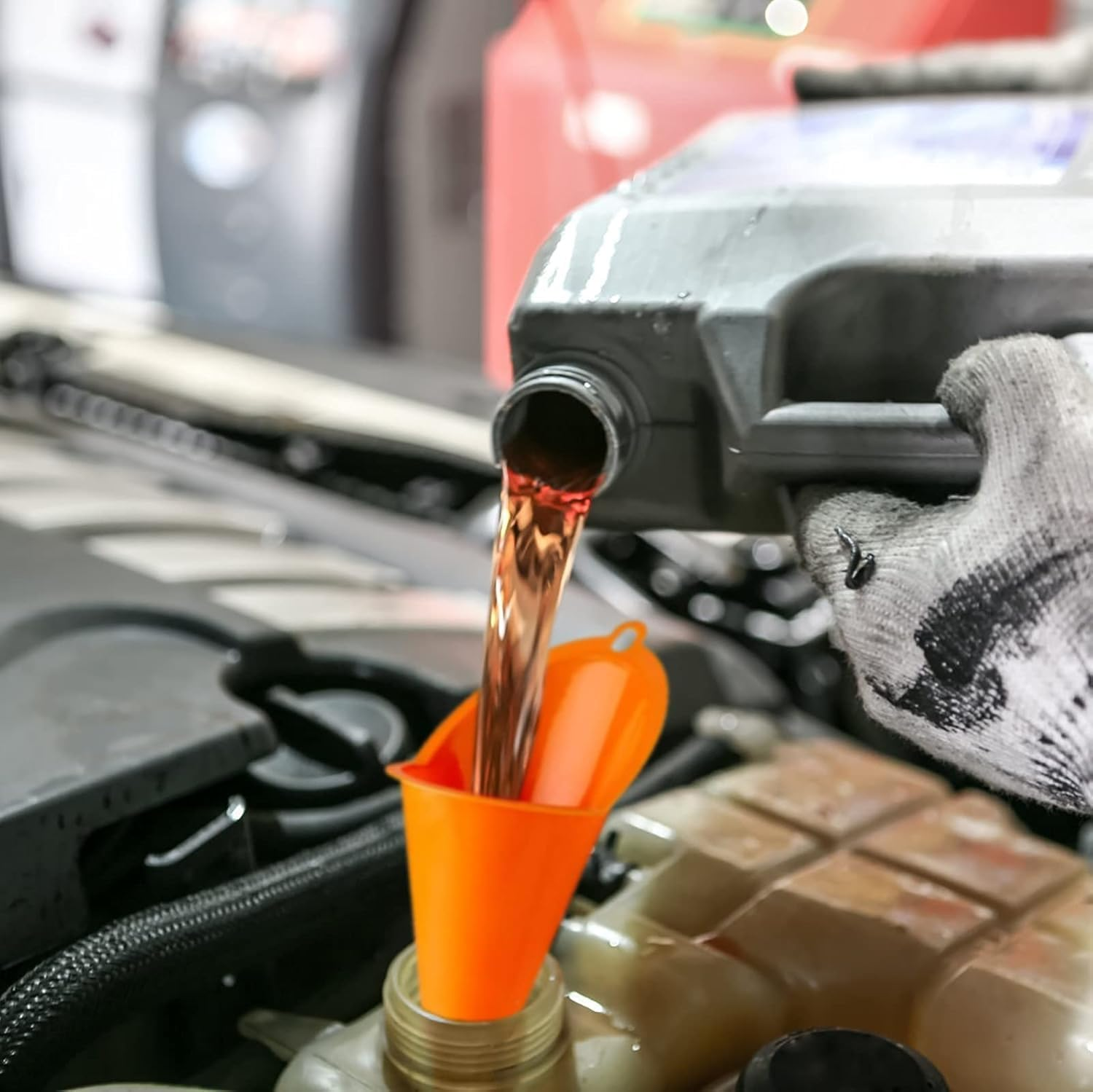 6 Pcs Car Funnel Set, Contains Flexible Hose Oil Funnel with Wide Mouth Oil Funnel for Cars Motorcycles Engine Gas Oils Water Diesel Fuel Kerosene and Other Liquids image number 2