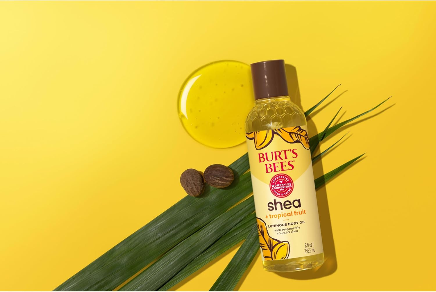 Burt'S Bees Shea + Tropical Fruit Luminous Body Oil, Non-Greasy, Antioxidant Rich for Glowing Skin, Non-Irritating, Natural Origin Skin Care, 8 Oz. image number 3