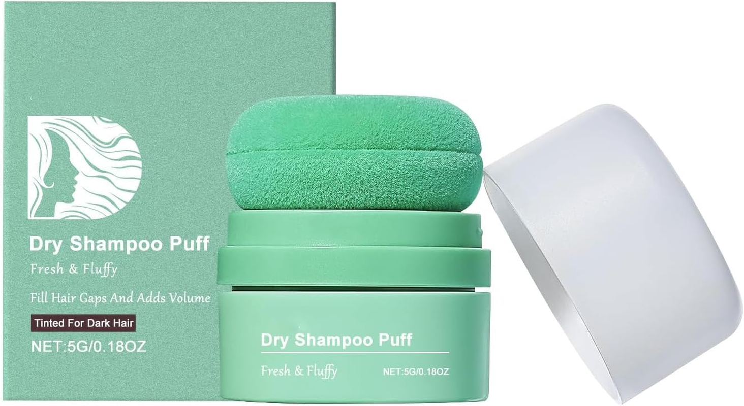 Dry Shampoo Puff, Matte Powder Dry Shampoo Applicator for Men Women Dark Hair (1) image number 1