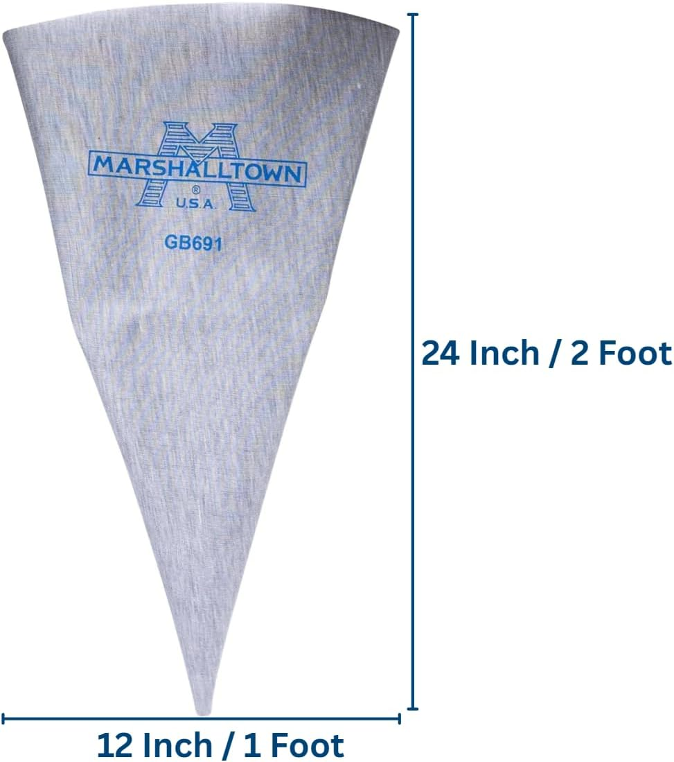 MARSHALLTOWN Masonry Grout Bags for Mortar and Grout, Tiling Tools, Durable Black Vinyl Bag, 12 X 24 Inch, Tip Included, Made in USA, GB692 image number 5