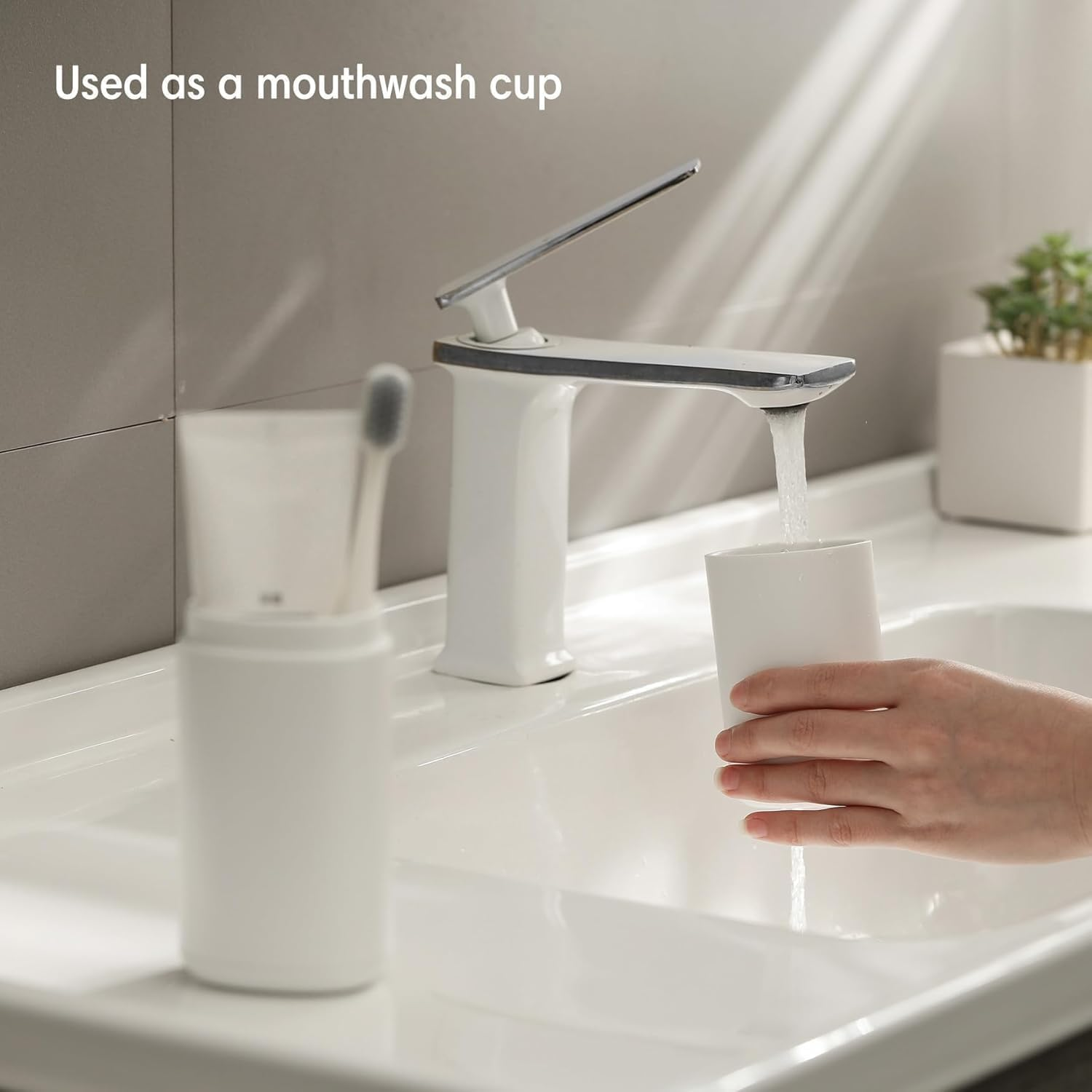 Travel Toothbrush Case, Portable Tooth Brush Holder and Toothpaste Cover Container with Mouthwash Cup, Compact Oral Clean Tools Organizer for Traveling/Camping/School/Home