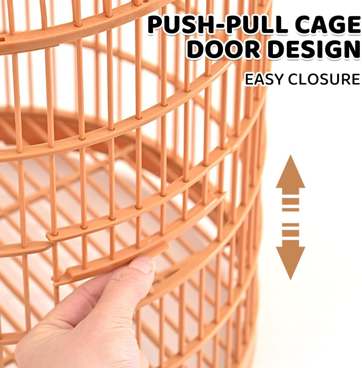 AIMALL Luxury Portable Birdcage &ndash; Tiger Skin Pattern, round Design for Parrots, Peony, and Other Birds, Push-Pull Door, 19.48 X 15.15 Inches image number 5