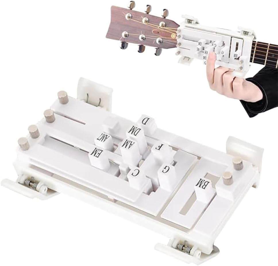 Guitar Aid Chords Buddy Trainer, Guitar Chord Presser,Assisted Para Tool,Guitar Learning Parts with Guitar Chart Presser,Guitar Helper Teaching Practice Tool for Beginner (Black)
