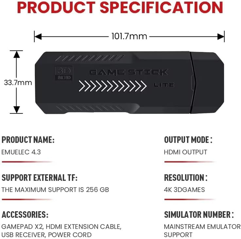 X2 Game Stick 4K GD10 plus YE Retro Video Gaming Console HD 64GB 30000 Mini Classic Gaming Console - Video Game