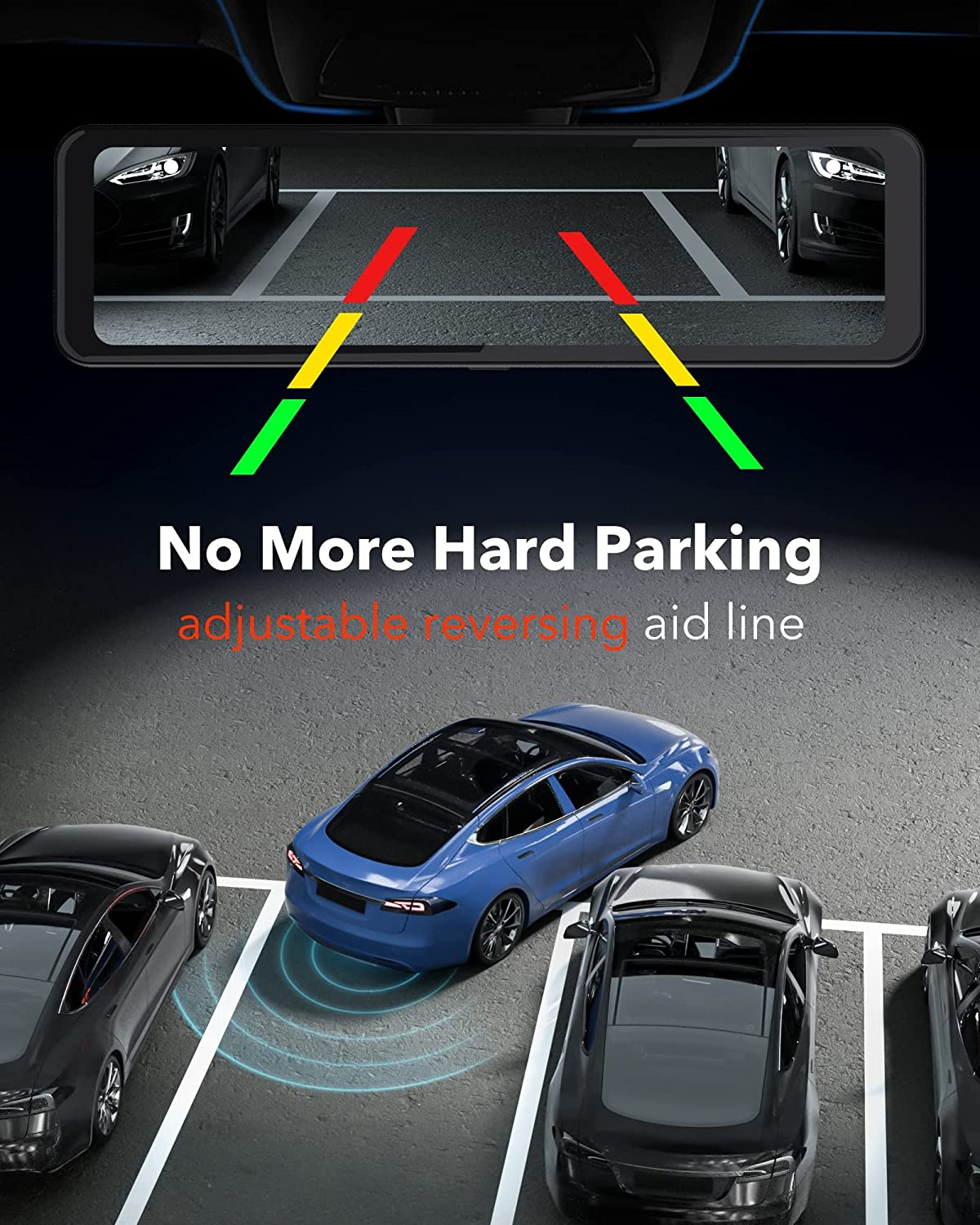 REDTIGER Mirror Dash Cam Backup Camera 11''UHD 4K Front and 1080P Rear View Mirror Dual Cameras for Cars,Gps,Night Vision,Smart Reverse Parking Assistance,Touchscreen,Included 32GB Card image number 5