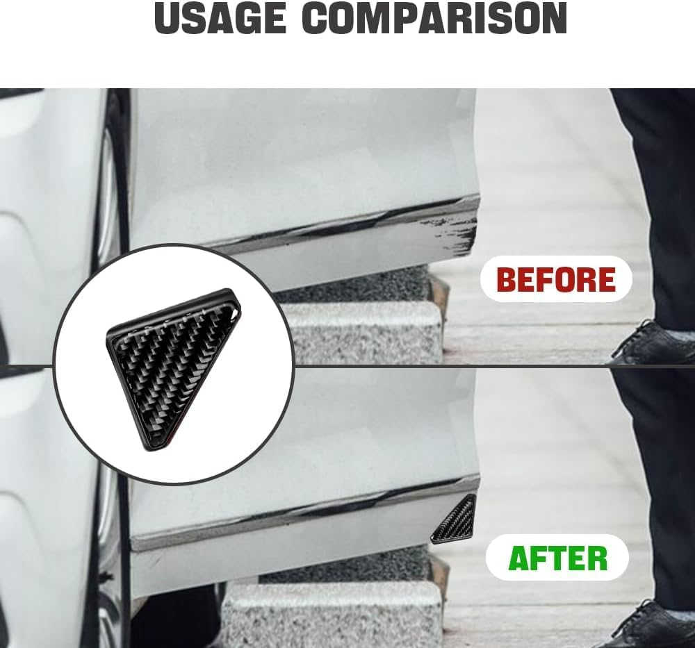Car Door Corner Covers, 2 Pcs Carbon Fiber Anti-Collision Corner Protectors, Self-Adhesive Front Door Protector Stickers, Durable Car Accessories for Auto, Trucks, and SUV image number 2