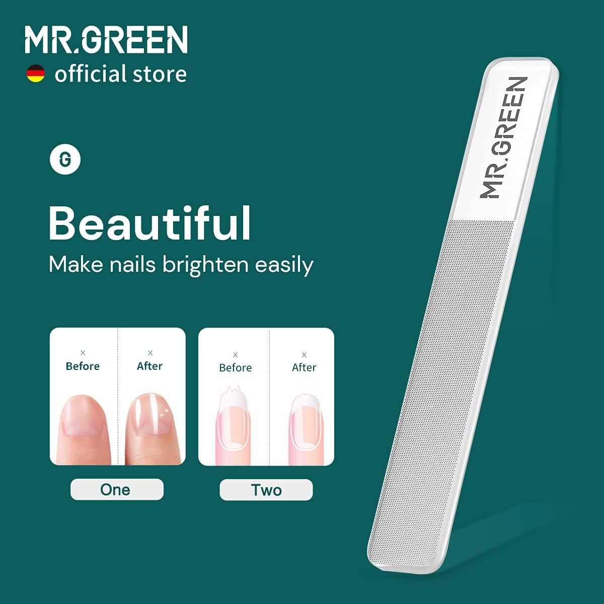 MR.GREEN Nail Clippers Curved Blades Fingernail Cut Nippers Manicure Scissors Stainless Steel Pedicure Tools (Large+Glass File) image number 6