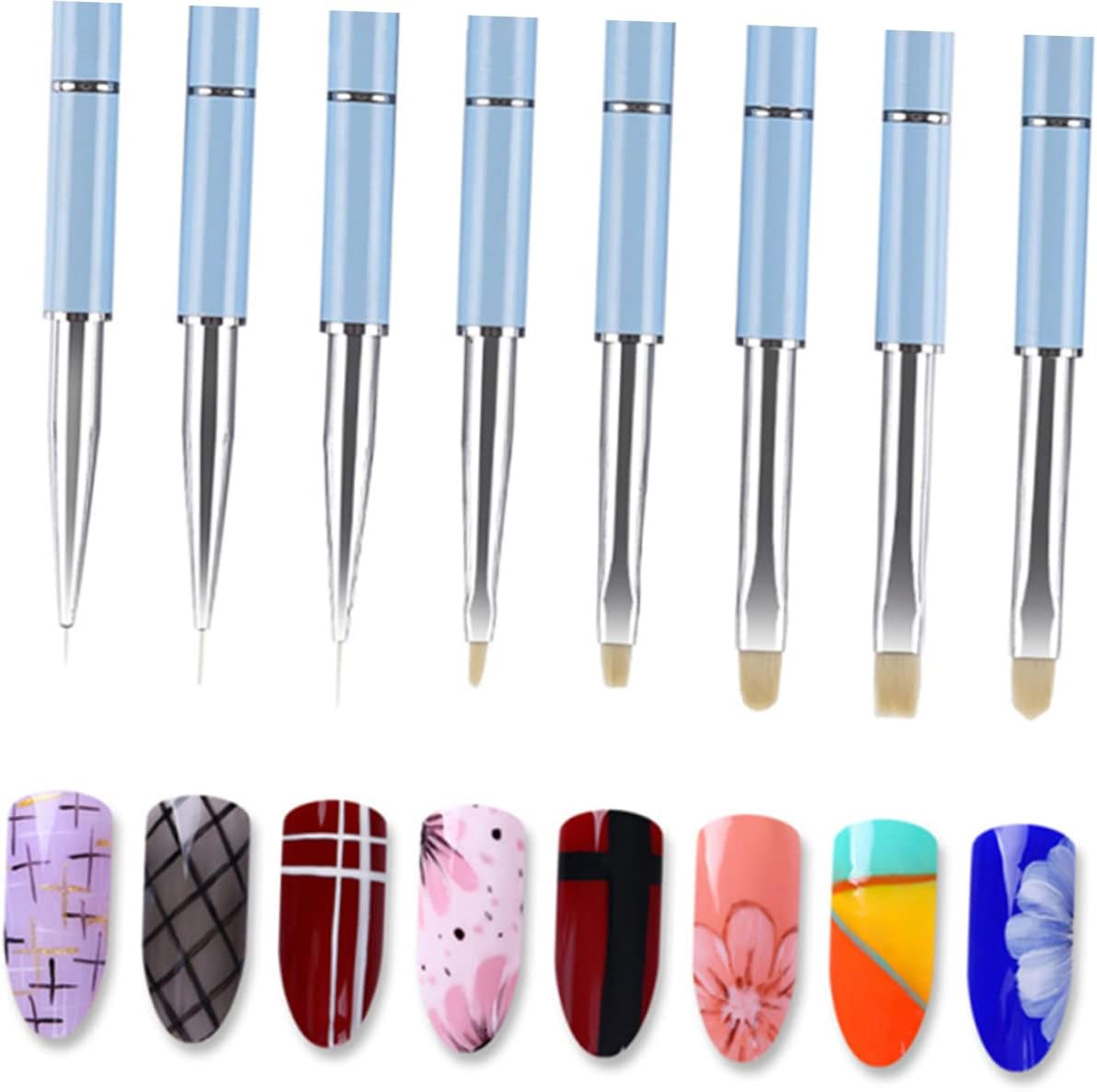 PACKOVE Manicure Liner Pen with Metal Handle Nail Art Carving Brush for UV Gel Fine Line Drawing Tool for Salon and Beginner Use Durable Nail Art Liner Brush for Flower Painting And image number 1