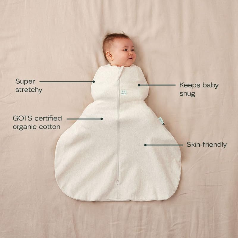 Ergopouch 0.2 TOG Hip Harness Cocoon Swaddle Bag for 6-12 Months, Oatmeal Marle image number 4