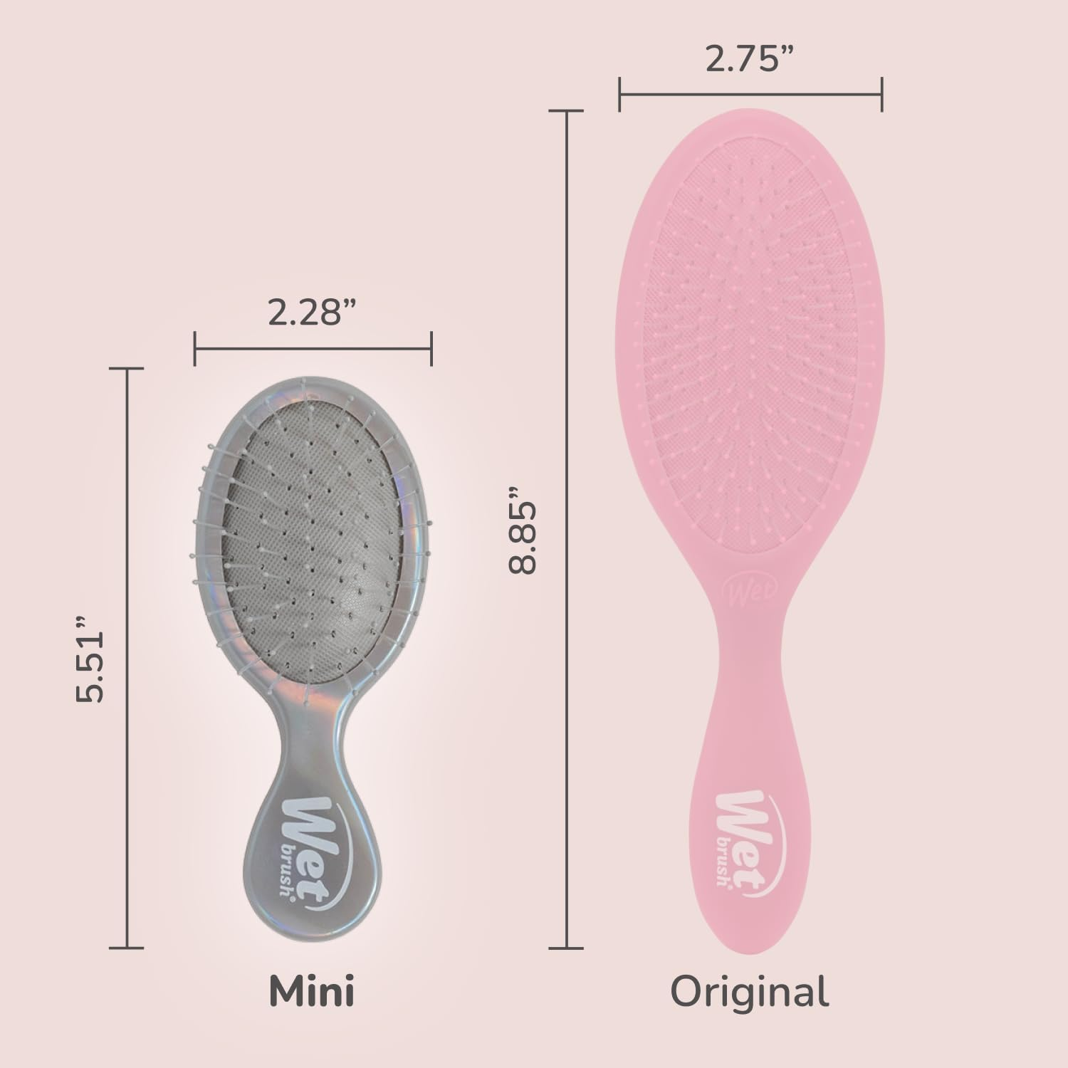 Wet Brush Mini Detangler Hair Brush, Chrome (Iridescence Icon), Detangling Travel Hairbrush, Ultra-Soft Intelliflex Bristles Glide through Tangles with Ease, Pain-Free, All Hair Types, Limited Edition image number 4