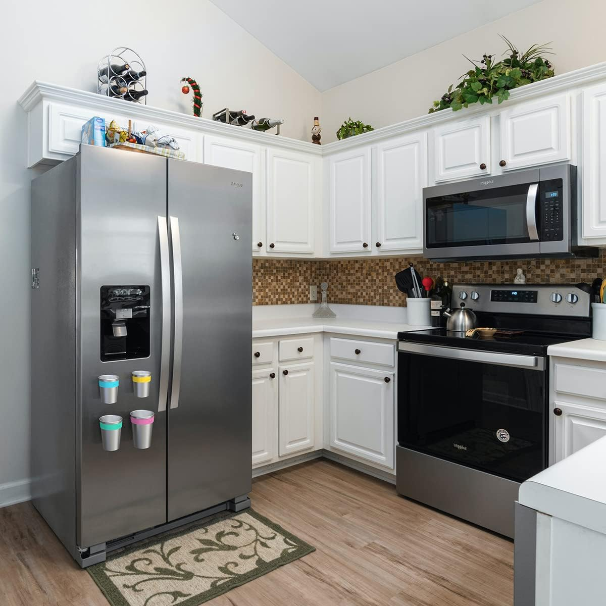 SOPHICO Magnetic Hanging Cups for Toddlers Kids and Adults, Hanging Cup on Fridge or Watercooler, for Independent Drinkers (Mix-12Oz, Stainless Steel) image number 6