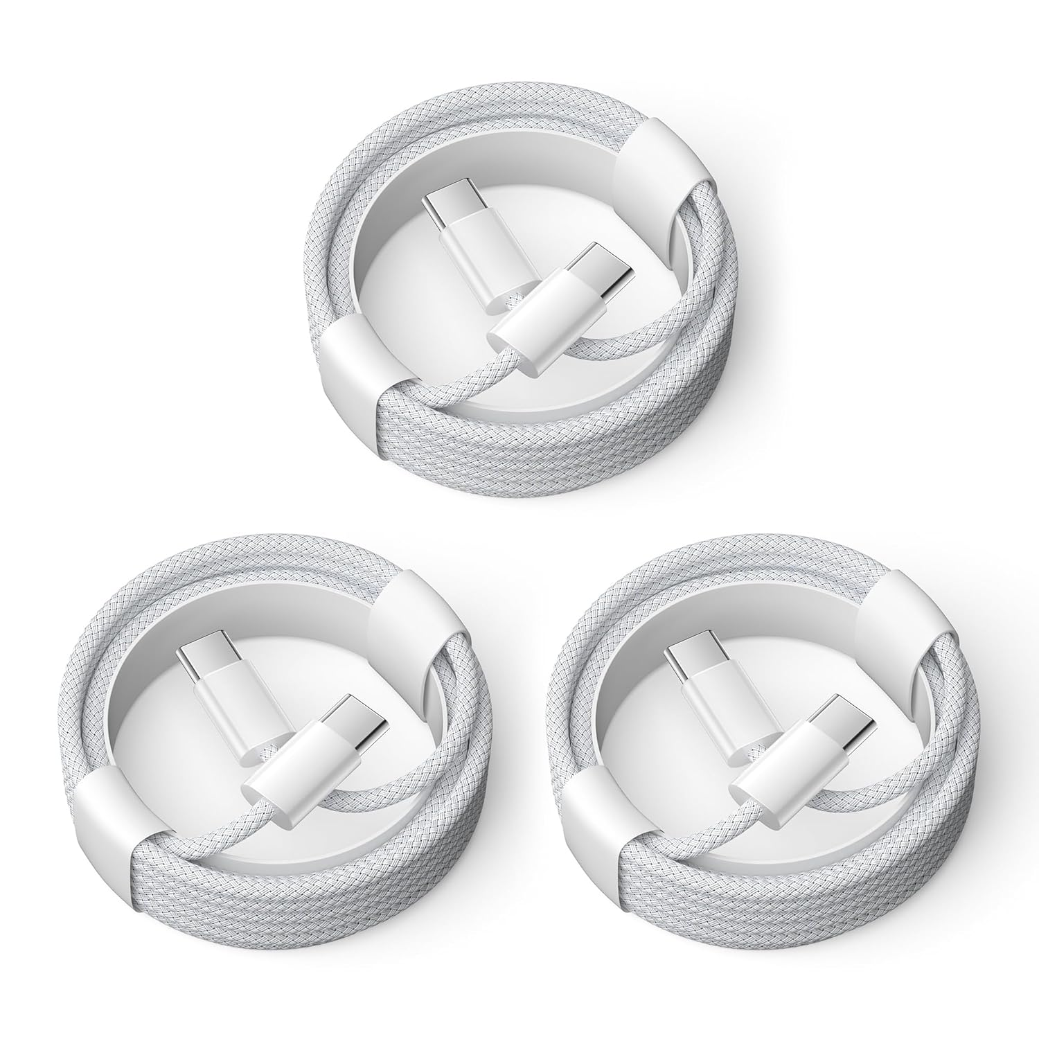 USB C to USB C Cable for Iphone 17 Air, 60W 2M Long Woven Type C Cable Fast Charging for  Iphone Air/17/16/15 Pro Max/16E Charging Cable, Ipad, Macbook, Galaxy S25/S24/Pixel 10 [3 Packs] image number 2