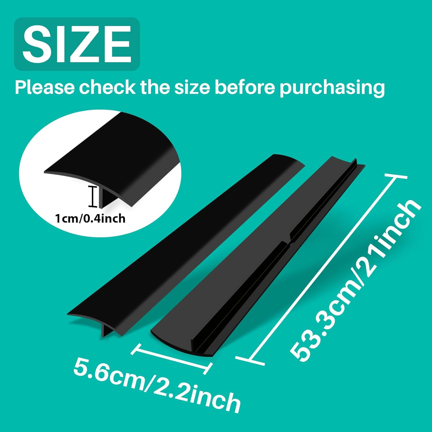 Gap Filler for Stove and Counter - Kitchen Stove Counter Gap Cover Silicone Gap Cover between Stove and Counter 21 Inches Black image number 4