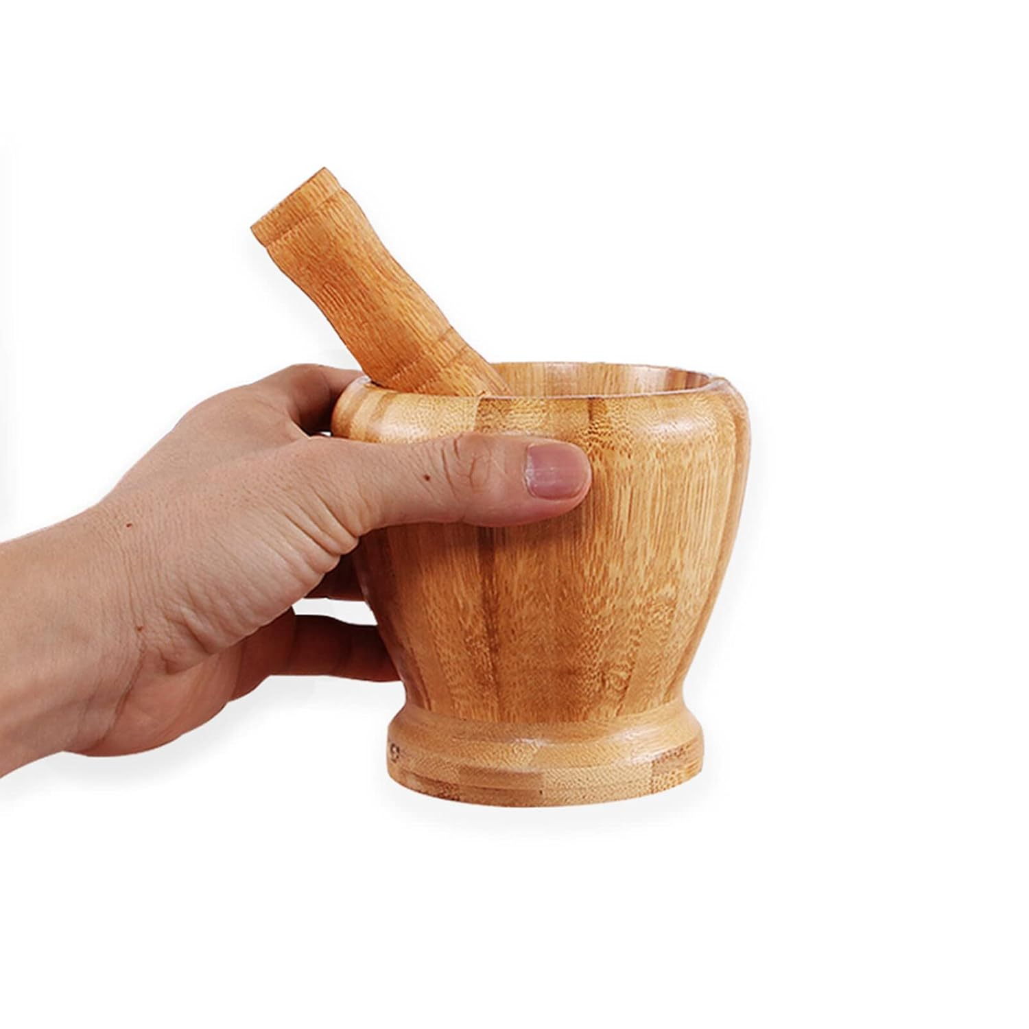 Tignapoo Mortar and Pestle Set Big Manual Garlic Spices Large Mortar Pestle Pepper Minced Tool Durable Lightweight Garlic Mills Mixing Pot Herb Pepper Grinder image number 5