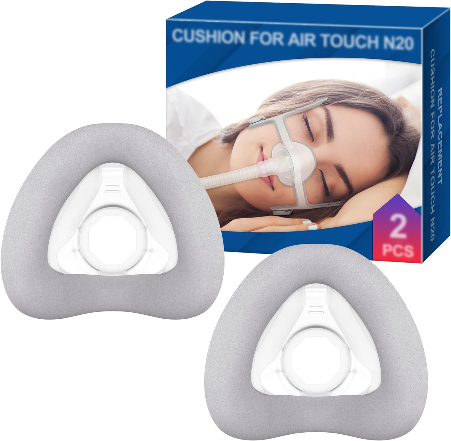 2 Packs Replacement Cushion (S) for Airtouch N20 & Airfit N20, Optimized Comfort & Secure Seal with Memory Foam (New Version), Superior Value & Durable Replacement Supplies by Airsmart(S) image number 3