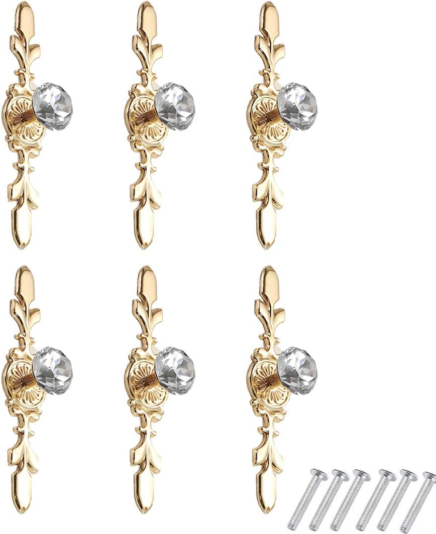 Aivoya 6-PCS Crystal Drawer Knobs Modern Glass Cabinet Knobs Diamond Drawer Handles Cupboard Pull Handles with Screws for Home for Kitchen for Office image number 6