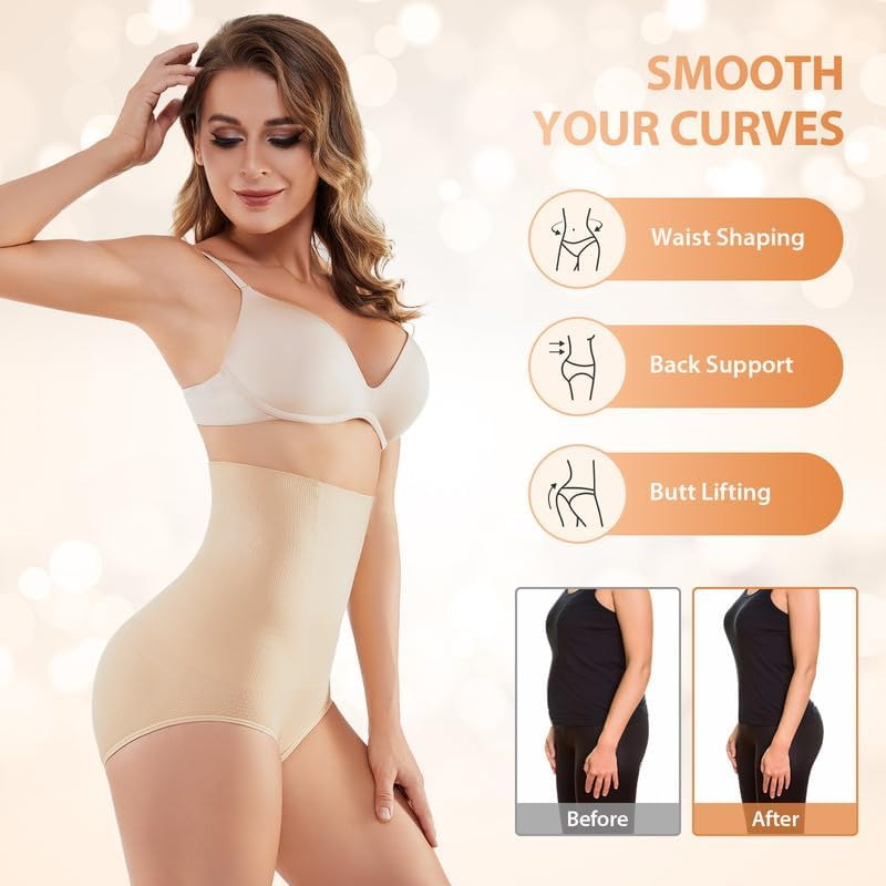 SIMIYA Shapewear for Women Tummy Control High Waisted Body Shaper Shorts Slimmer Sexy Shapewear image number 1