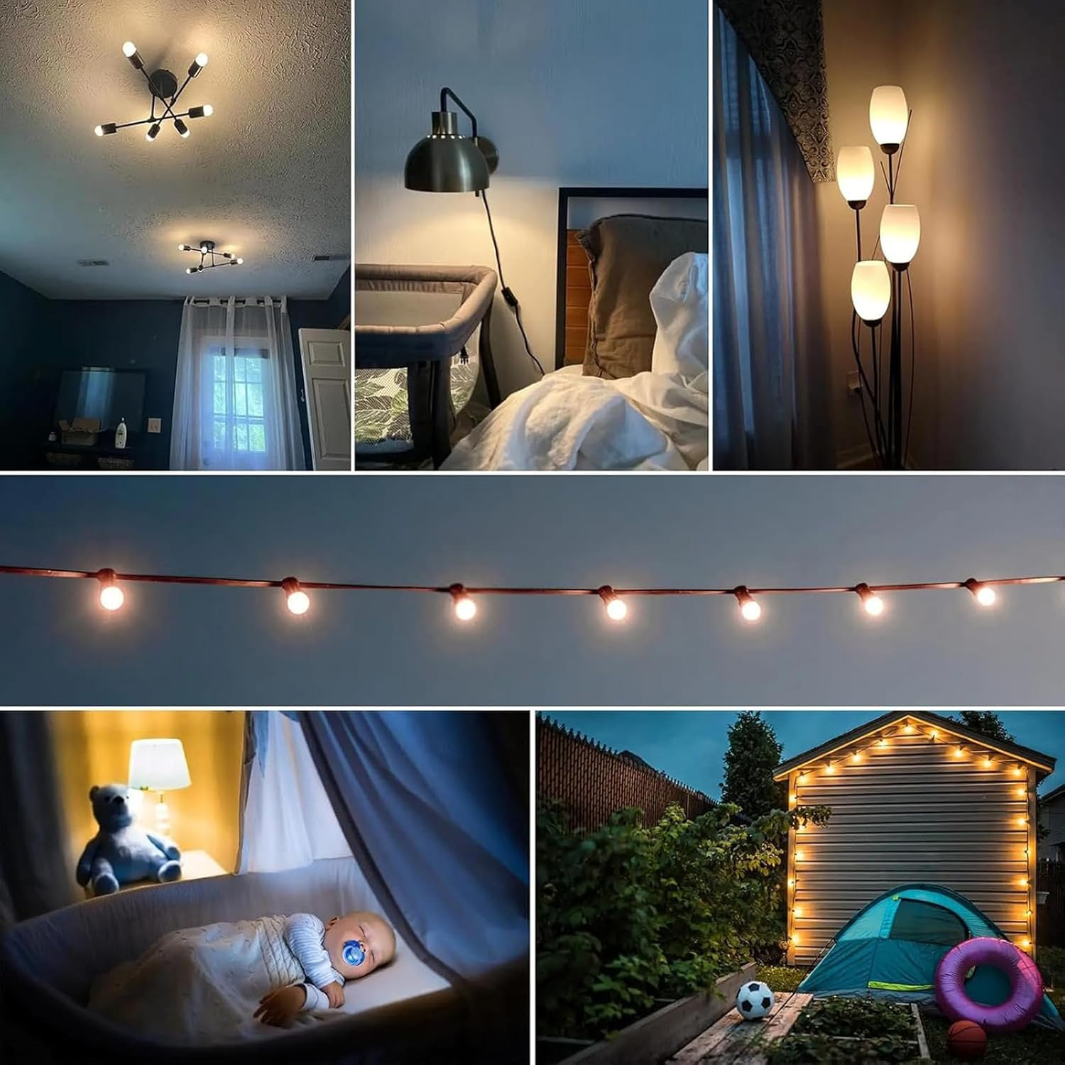 G40 Led Filament Bulb B22 Bayonet Base Globe Ball Lamp(220-240V) 1.5W Frosted Glass 2700K Warm White Pendant Antique Milky Bulbs 6Pack image number 4