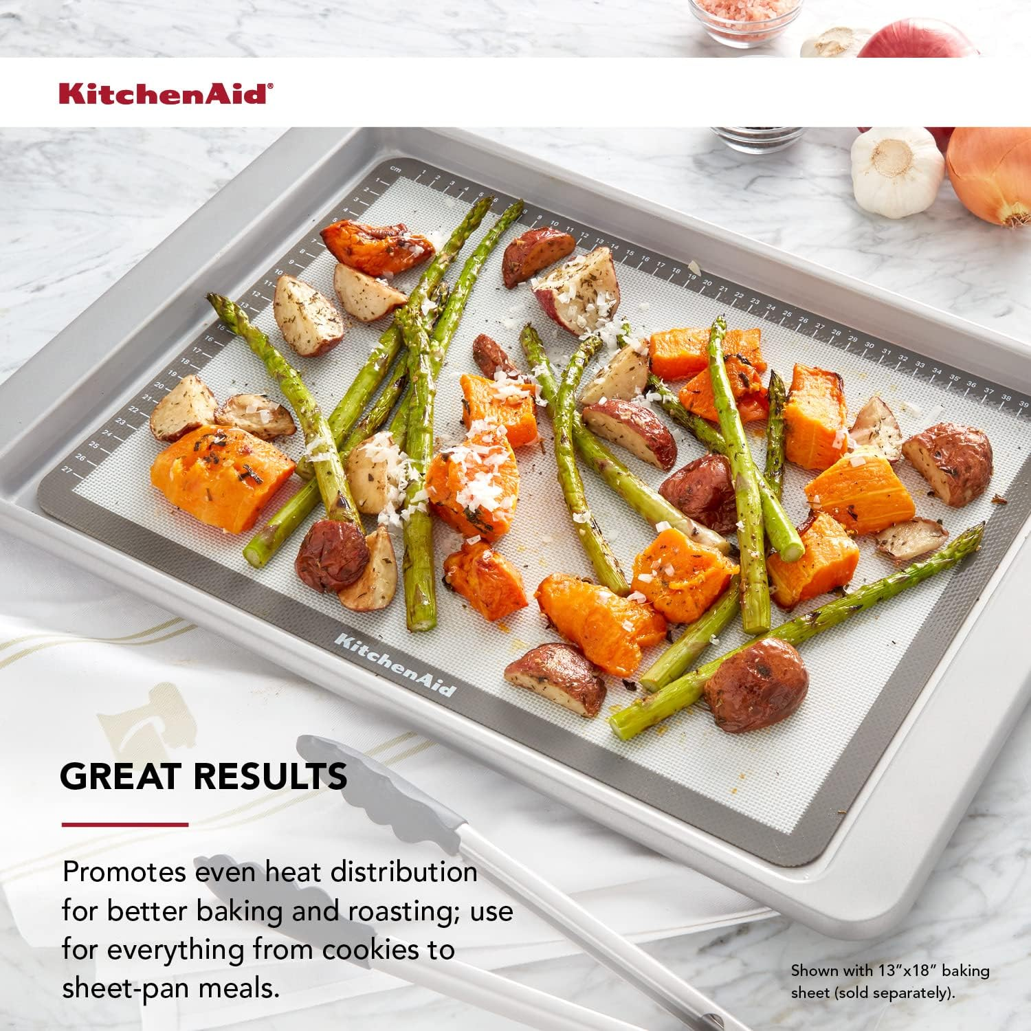 Kitchenaid Silicone Large Baking Mat, 12X17-Inch, Gray image number 1
