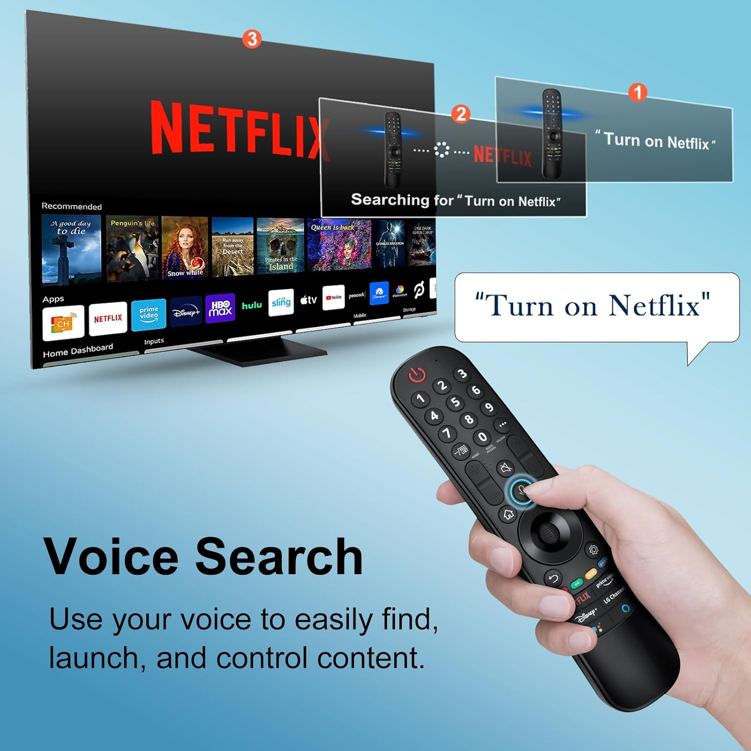 Voice Magic Remote Control for LG 2018-2024 UHD OLED QNED Nanocell 4K 8K Smart Tvs, Replacement Remote with Pointer Function AN-MR18BA, AN-MR19BA, AN-MR20GA, AN-MR21GA, MR22, MR23, MR24 image number 6