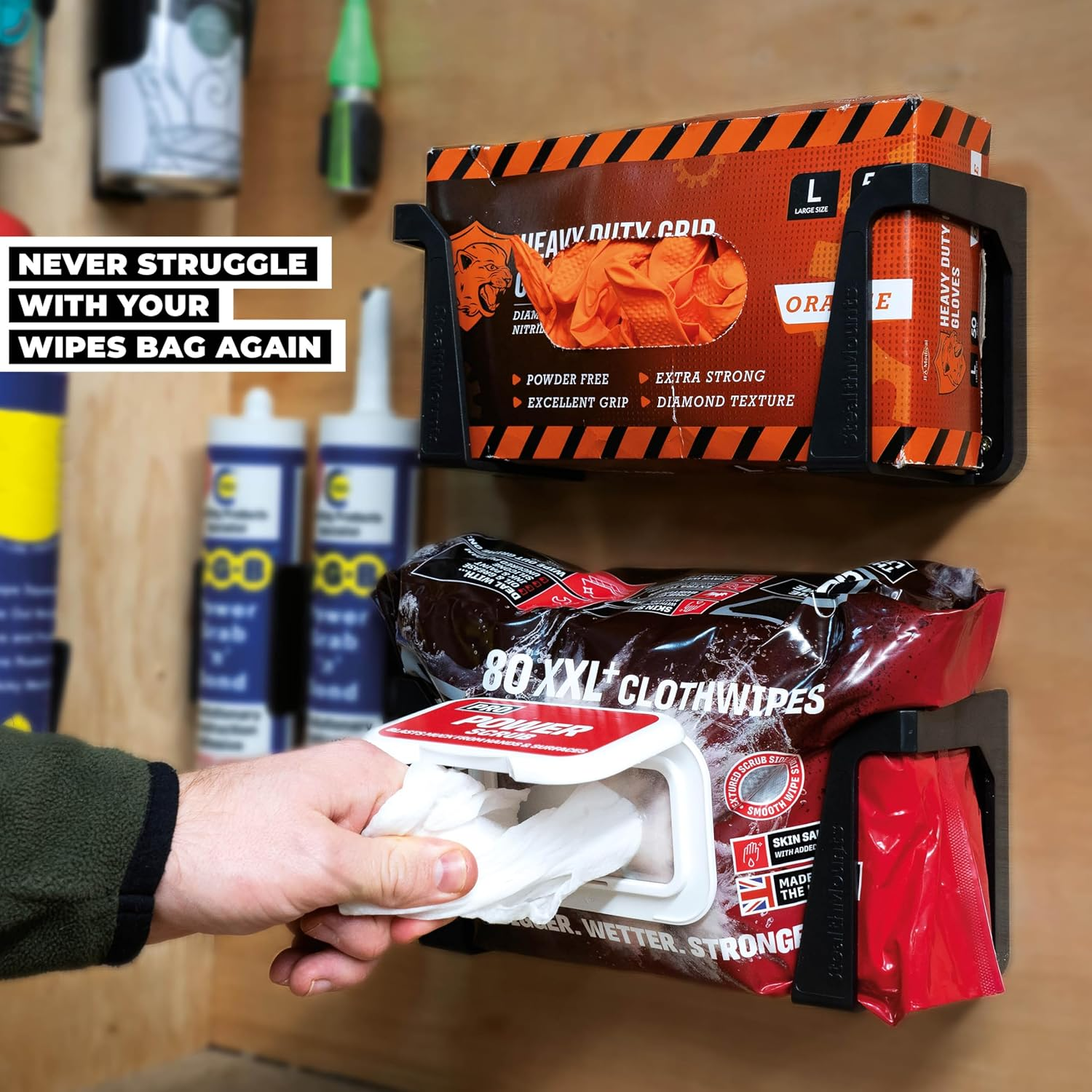 Stealthmounts Wipe Holder | 2 Pack | Mounts for Wipe Storage | Made in the UK image number 5