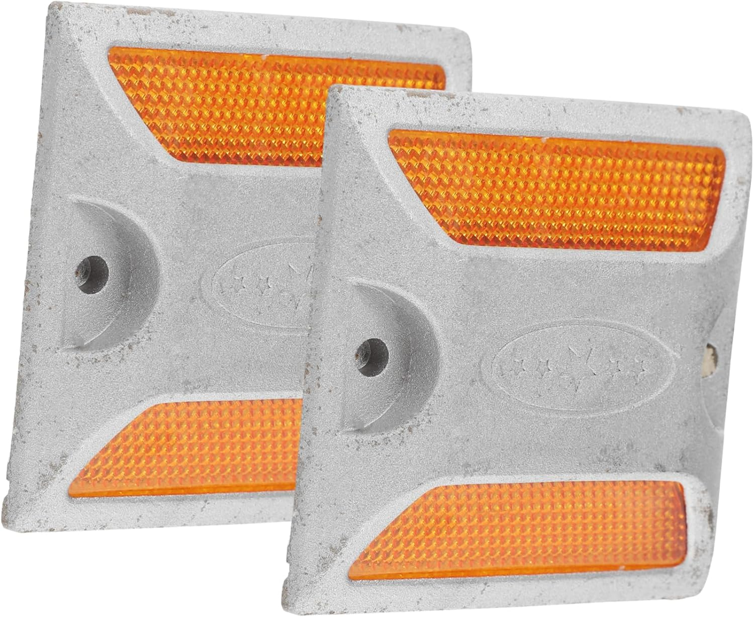 NOLITOY 2Pcs Road Side Reflectors Reflective Road Markers for Driveway Safety Sign Pavement Marker Auto Bumper Reflectors