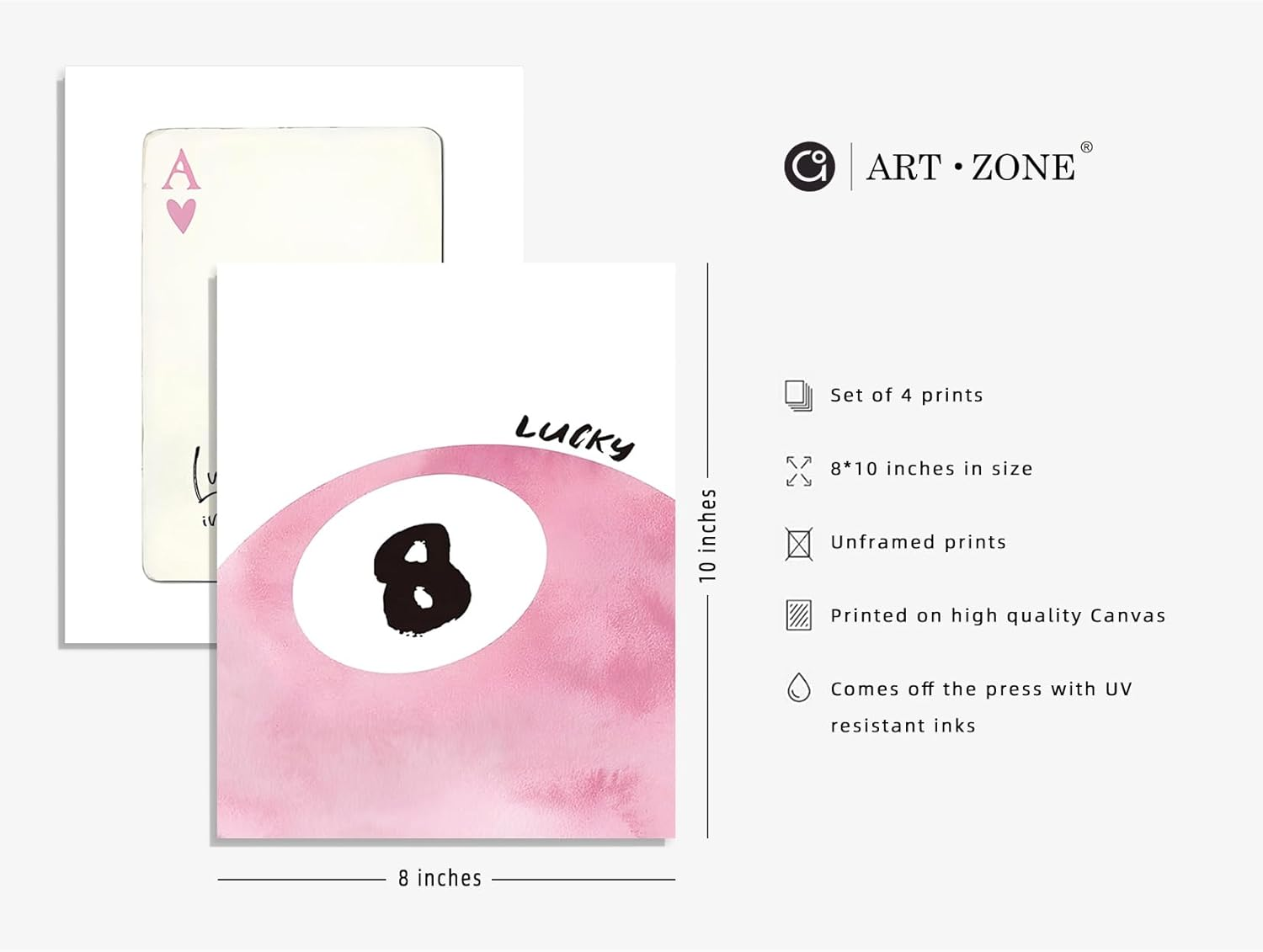 Pink Room Decor Aesthetic Wall Art Prints Poster, 8X10 Inch Canvas Prints Unframed Set of 4 Posters for Teen Girls Bedroom Dorm Decor image number 6