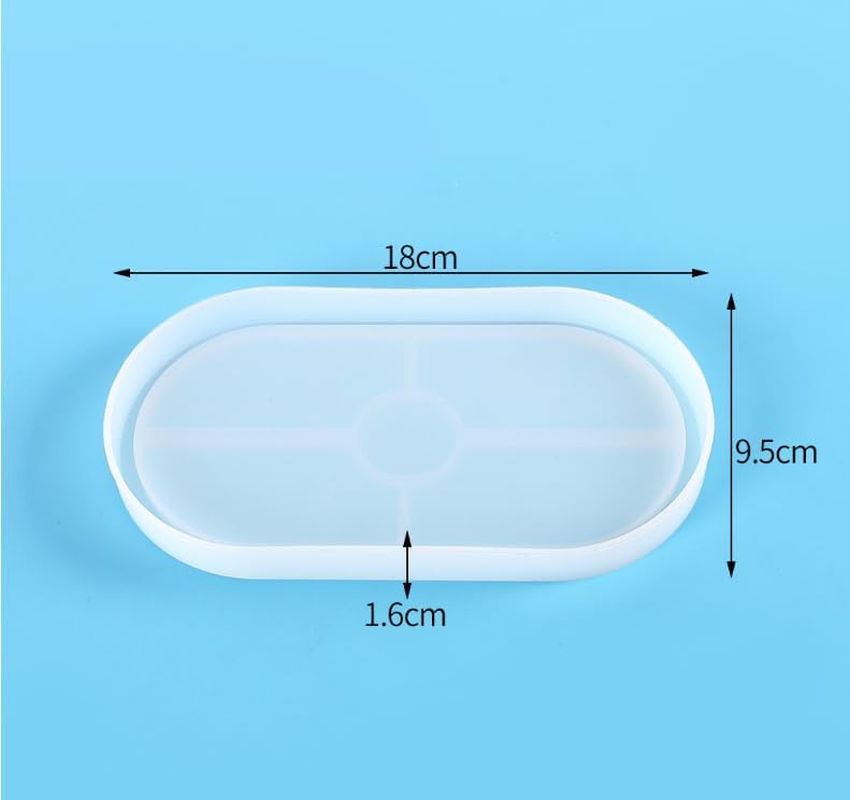 DIY Resin Moulds Craft Set - Oval Creative Jewelry Making Silicone Mould Plate Tray for Epoxy Resin Casting - Ideal for Home Decoration, Art Projects, Handmade Gifts - Reusable, Non-Stick Mold (2PCS) image number 2