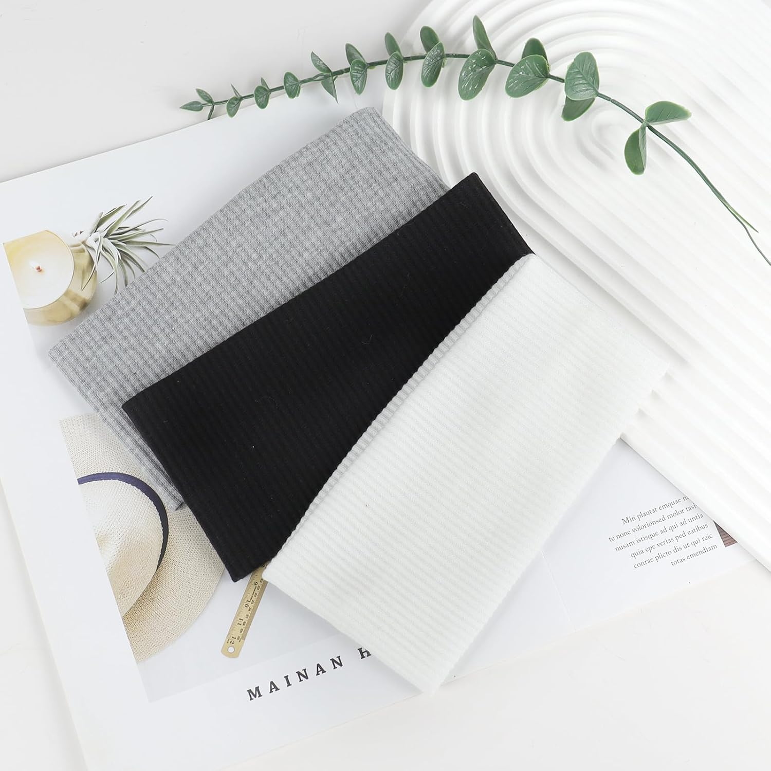 Blooms Headband Headbands Hair Band Headband White Black Grey