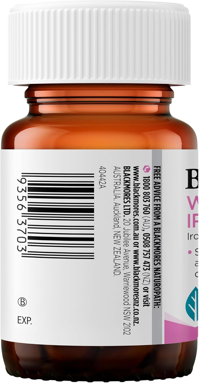 Blackmores Women'S Premium Iron | Helps Maintain Healthy Iron Levels in the Body | Low Constipation | 30 Tablets image number 6