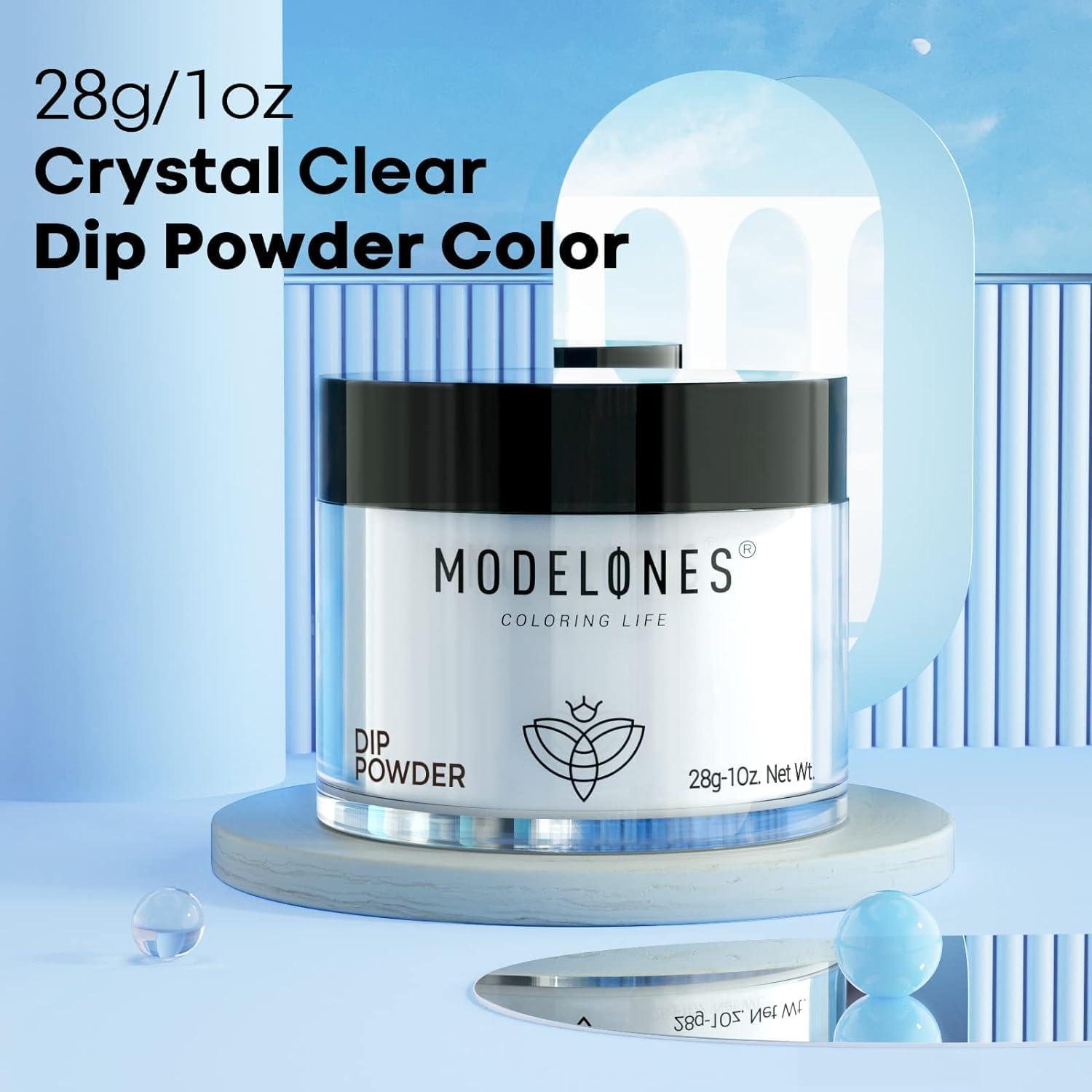 Modelones Dip Powder Clear Color, Nail Dipping Powder French Nail Art, 28+ Long-Lasting Build Powder Pro System Salon DIY at Home No Needed Lamp Cured image number 5