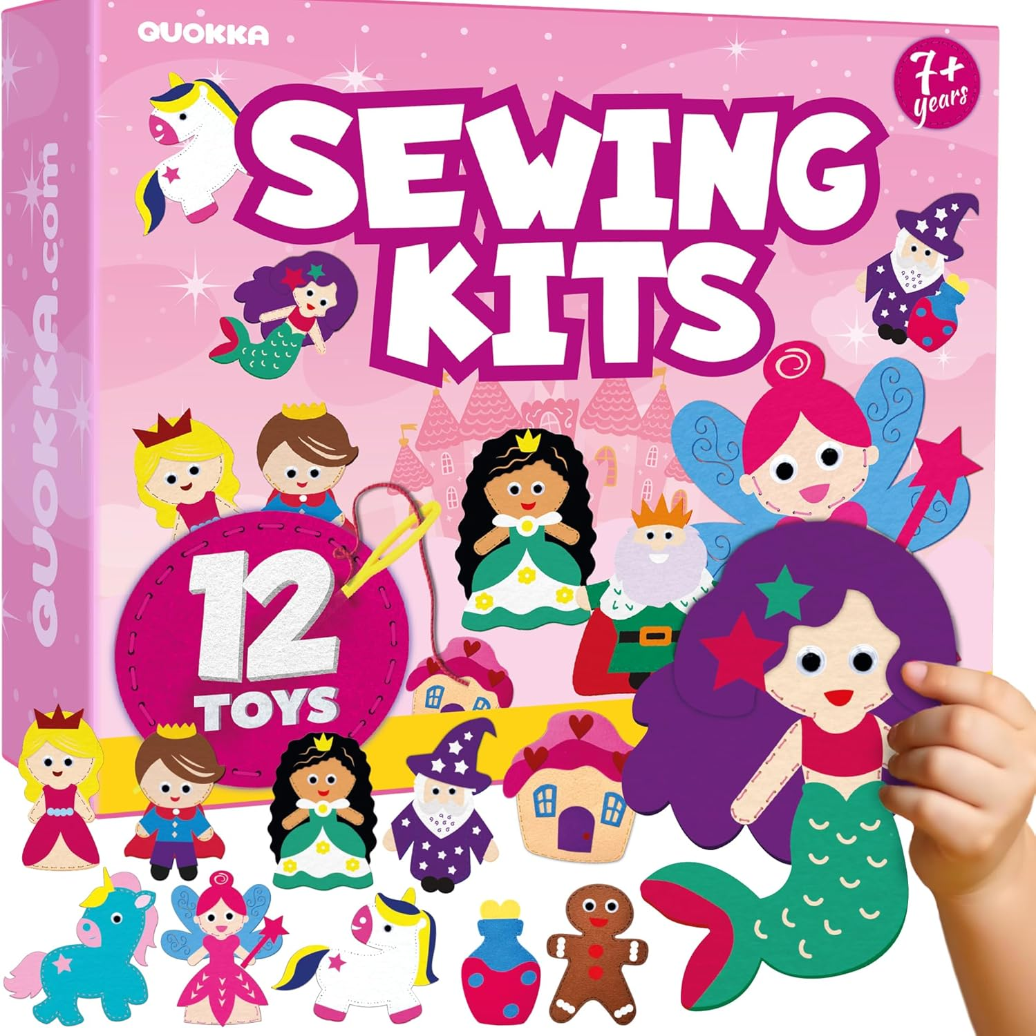 QUOKKA Kids Crafts Ages 4-8, DIY Beginner Needle and Thread Kit - 12 Fairy Tale Sewing Kit Basic - Fun Arts Crafts for Kids Ages 6-8 Girls Boys - Plastic Needles, Scissors - 6+ Year Old Girl Gifts - Bugs image number 4