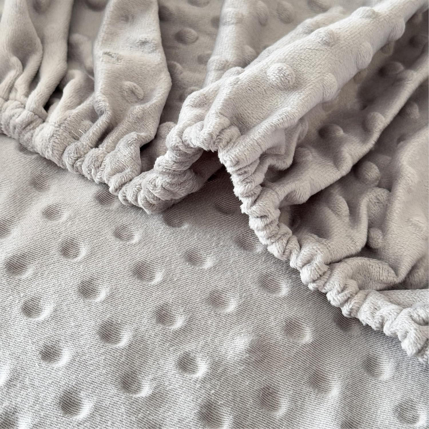 La&Sheer Baby Plush Crib Sheets for Boys Girls, Luxury Ultra Soft Fluffy Crib Sheet for Standard Crib Mattress(28"X 52"), Fuzzy Fitted Crib Mattress Sheet(Gray) image number 6