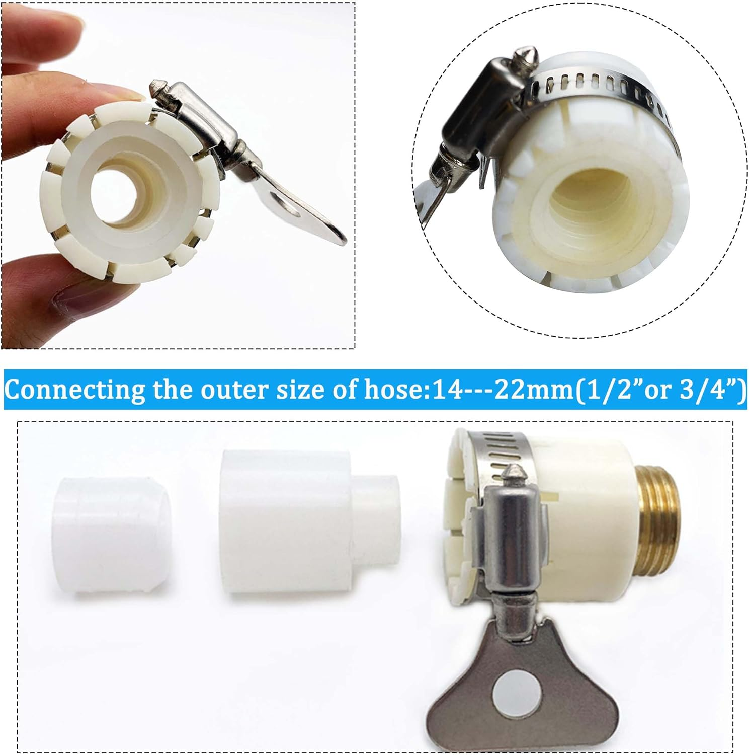 3Pcs Garden Quick Hose Adapter for Old Hoses(14Mm-22Mm),Multi-Functional Hose Adapters and Garden Hose Sets for Lawn& Garden,Washing Cars,Watering Plants&hellip; image number 4