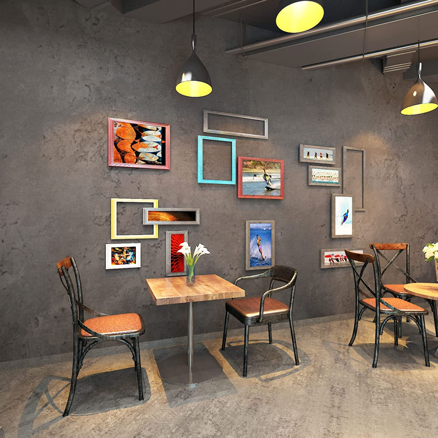 16"&times;118" Dark Grey Black Concrete Wallpaper Peel and Stick 3D Matte Textured Thick Concrete Cement Contact Paper Vinyl Wrap Removable DIY Tile Wall Sticker for Walls Countertop Cabinet Kitchen Island image number 2