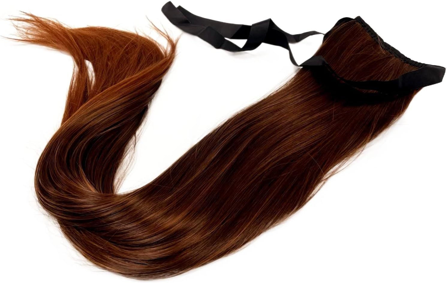 Prettyland 60 Cm Static-Free Long Hair Straight Ponytail One-Piece Clip-In Hairpiece Extensions Orange Copper Red R01
