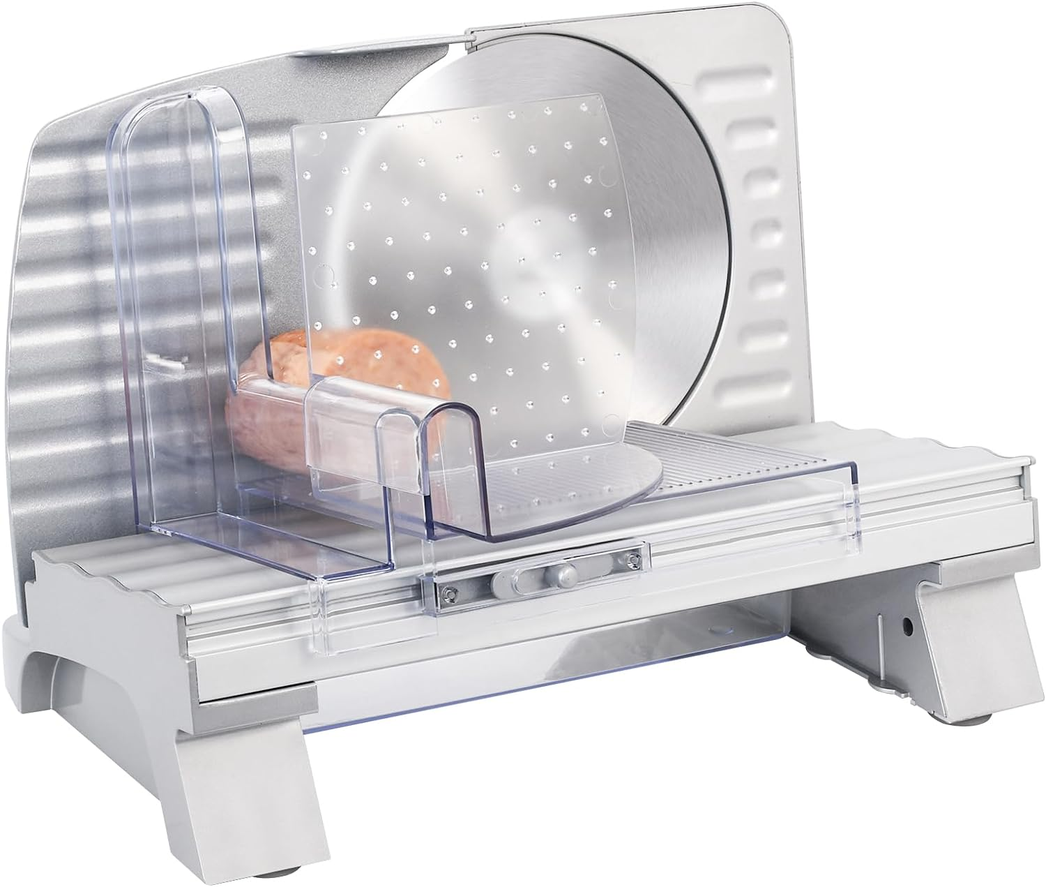 Cobuy Electric Deli Food Slicer, 250W Slicer Machine with Adjustable Thickness Two 8.6" Removable Stainless Steel Blades for Meat, Cheese, Bread | 90RPM