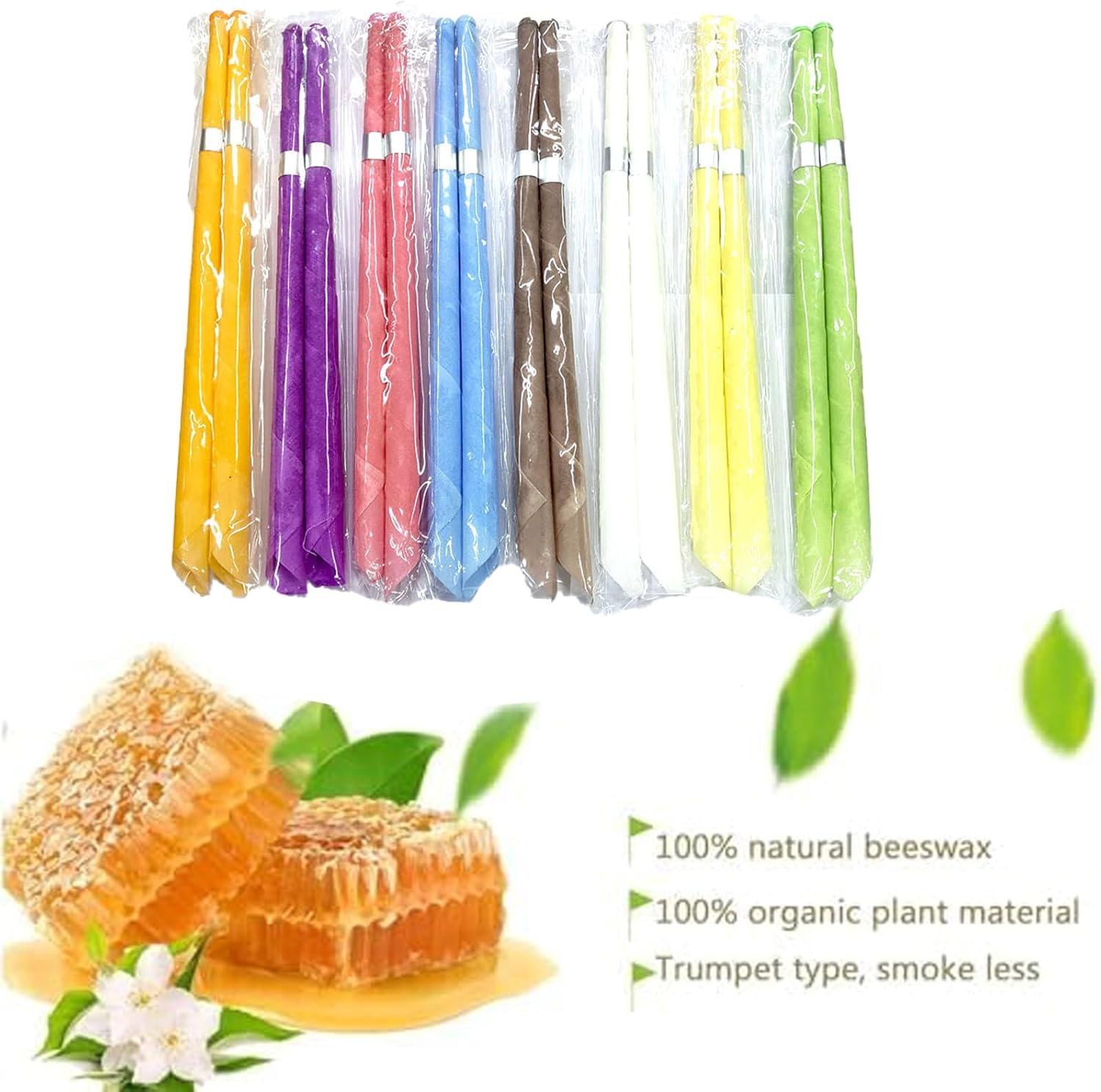 10-Pcs Organic Ear Candles with Lavender Infusion，Gentle Ear Cleaner for Sensitive Skin，Safe Ear Wax Removal with Eco-Friendly Tools (Yellow, 12Pcs) image number 2