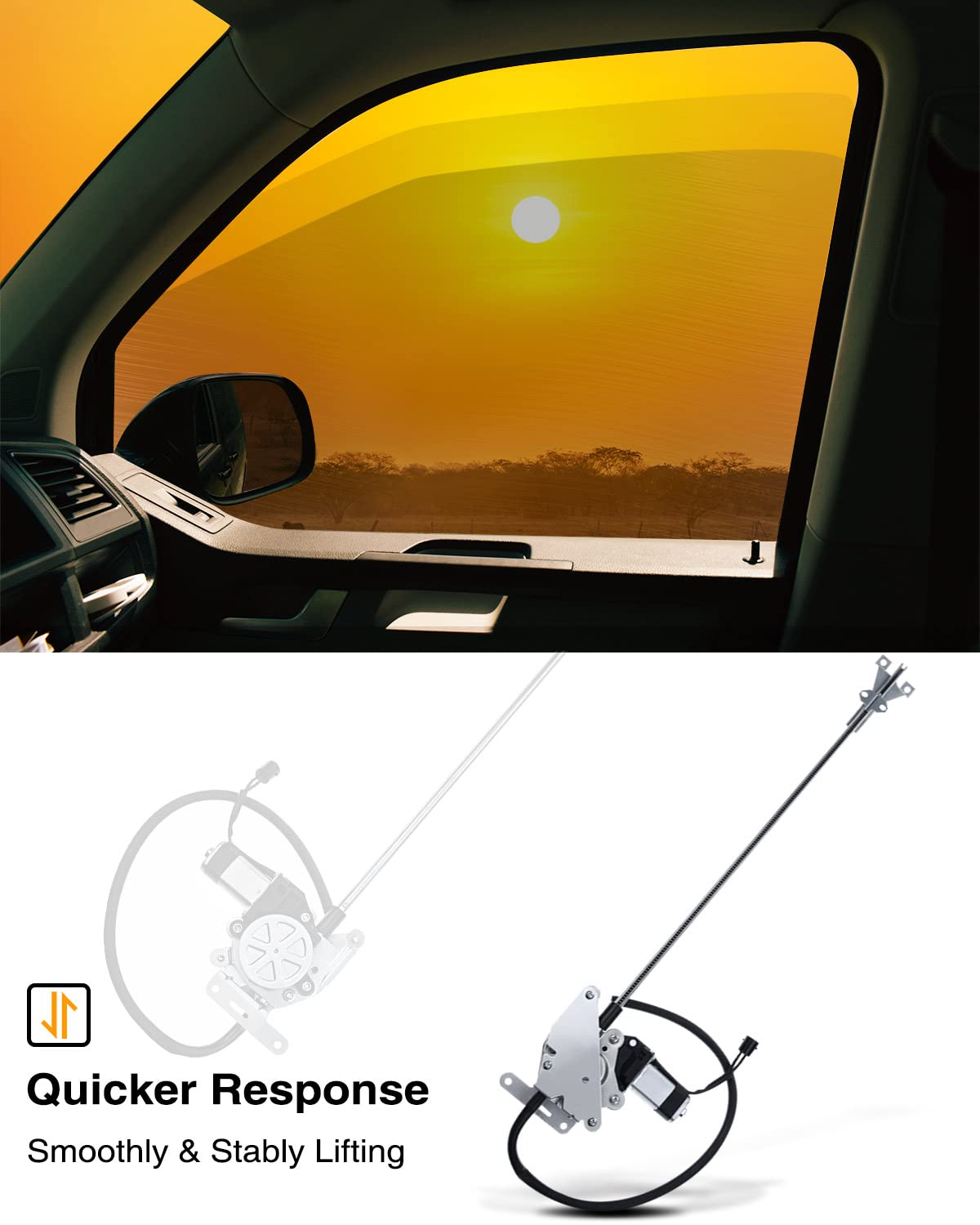 A-Premium Power Window Regulator with Motor Compatible with Freightliner Argosy Century Class 2003-2011 Columbia Coronado 2005-2010 Front Right Passenger Side image number 5