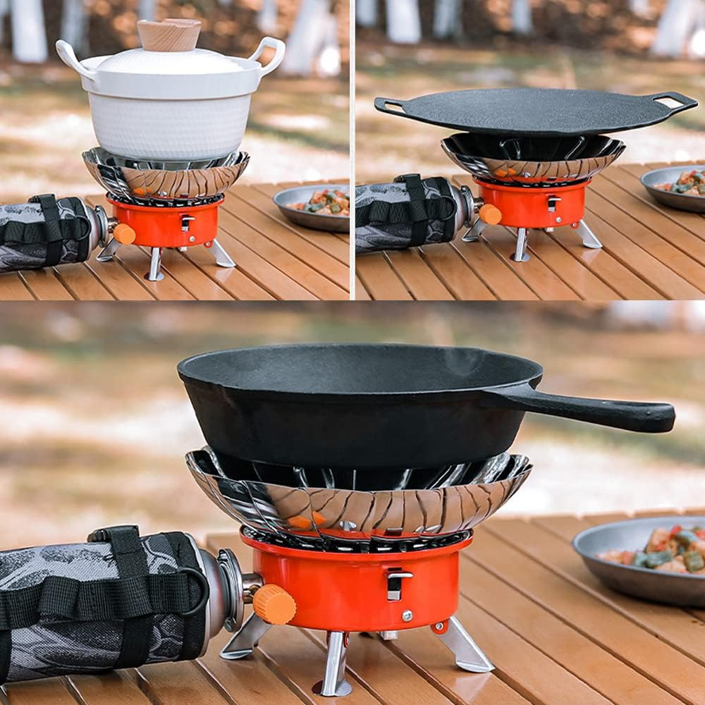 Outdoor Electronic Ignition Stoves Tourist Portable Cooking Accessory Foldable Gasstove Adjustable Firepower Camping Hiking Furnace Gascooker image number 5