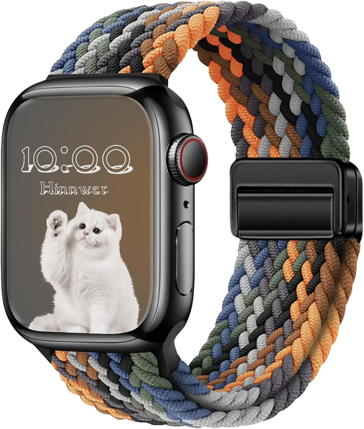 Hinnwer Geflochten Armband F&uuml;r Apple Watch Armband 46Mm 44Mm 42Mm 38Mm 40Mm 41Mm Damen Herren, Elastisch Nylon Stoff Band Mit Magnetisch Verschluss F&uuml;r Iwatch SE 2 SE Series 10 9 8 7 6 5 4 3 2 1 image number 6