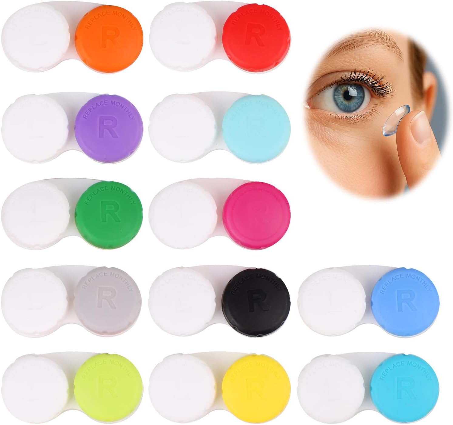 12 Pcs Contact Lens Case for Travel & Daily Use - Compact, Leak-Proof & Durable Storage Solution for Contact Lenses, Portable & Lightweight Design Ideal for Home, Gym, Office & Holidays image number 6